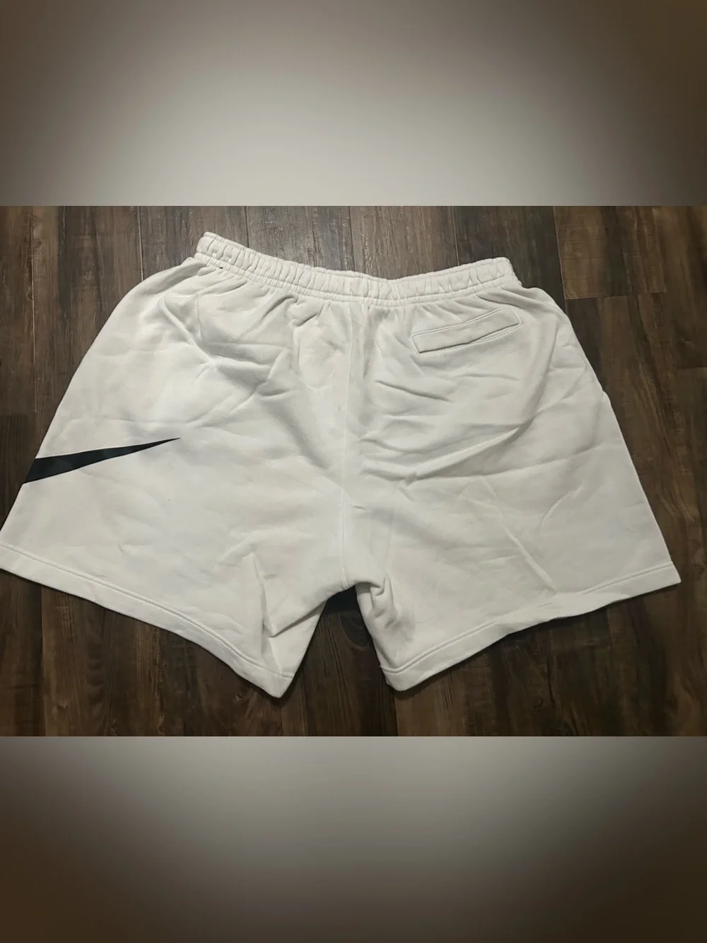 Nike Big Swoosh Club Fleece Shorts White Black Logo Men 3XL Cotton Sporty Gym